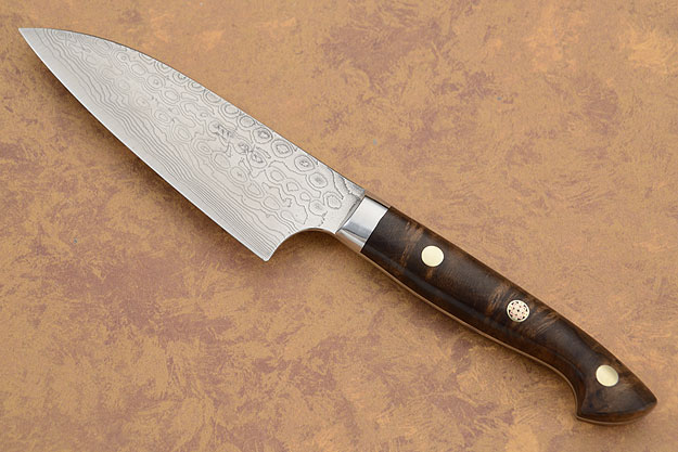 Small Chef's Knife (Petit Gyuto) with Russian Walnut Burl - 105mm (4 in.)
