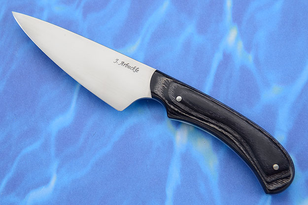 Chef's Utility Knife with Black/Silver Dymondwood (4 in)