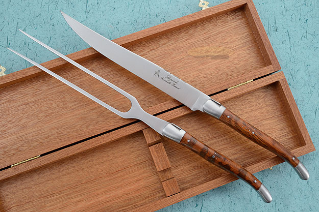 Laguiole Forged Carving Set with Snakewood