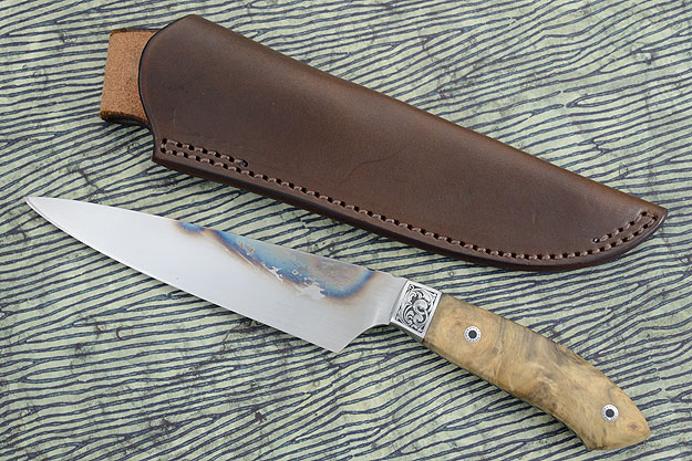 Hand Forged Utility/Slicer with Buckeye Burl