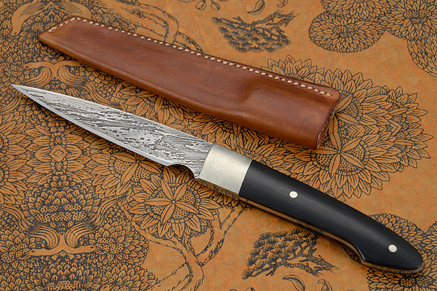 Paring Knife with Black Linen Micarta