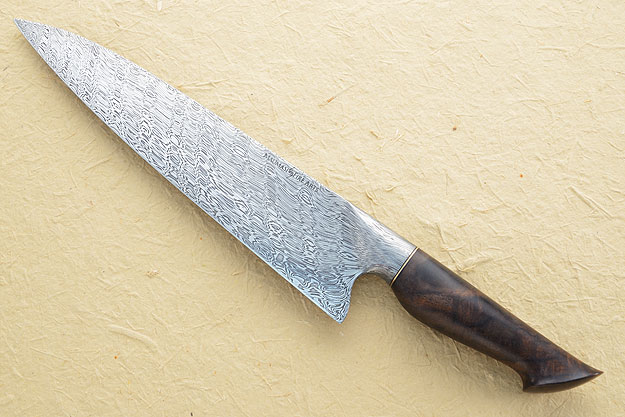 Chef's Knife (10 in) with Babbling Brook Pattern Damascus and Figured Walnut