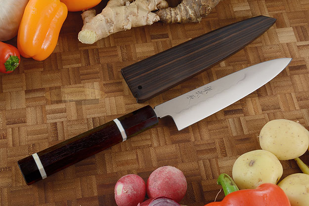 Mizu-Honyaki Utility Knife - Petty, 150mm (6 in.) with Saya