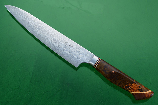 Utility - Slicer - (160mm / 6-1/3 in) with Stainless Damascus and Maple Burl