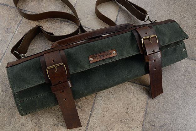 12 Slot Canvas Roll Knife Bag - Forest