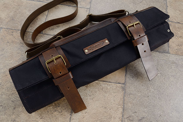 12 Slot Canvas Roll Knife Bag - Black