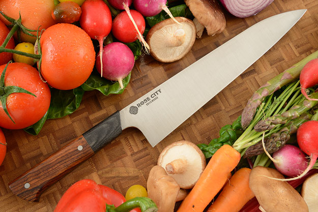 Chef's Knife (Gyuto) -- 9-2/3 in. -- with Ironwood -- 52100 Carbon Steel