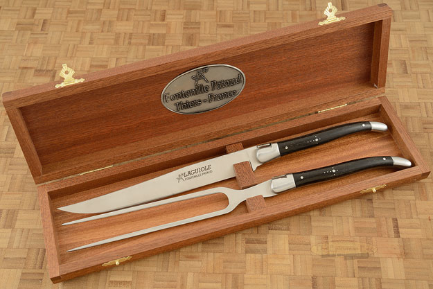 Laguiole Forged Carving Set with Ebony