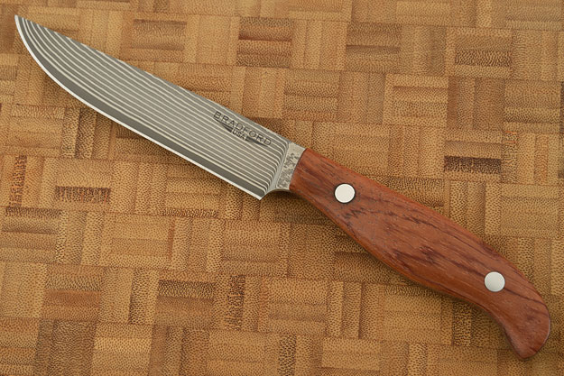 Gatsby Steak Knife with SG2 Stainless Damascus San Mai and Bubinga