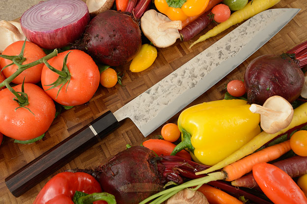 Chef's Knife (Gyuto) - Tsuchime Shirogami #1 (Carbon Steel) - 10 2/3 in. (270mm)