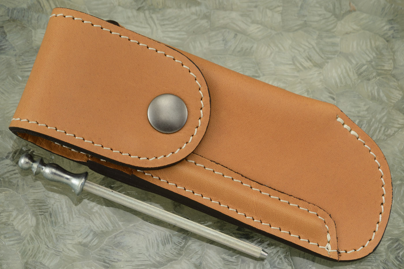Belt Pouch for Laguiole 12cm Knives, Brown Leather