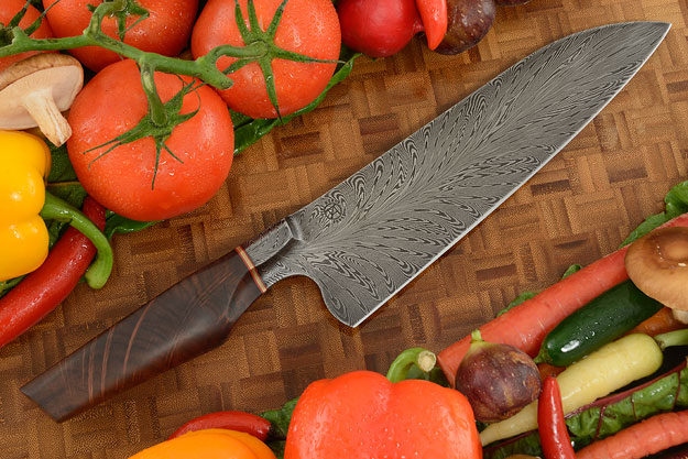 Integral Damascus Chef's Knife (8-3/4 in) with Beefwood