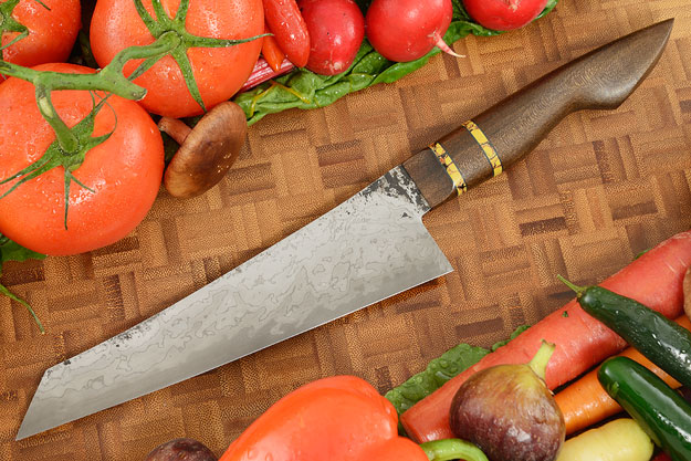 Damascus San Mai Chef Knife (7.1 in) with Poplar