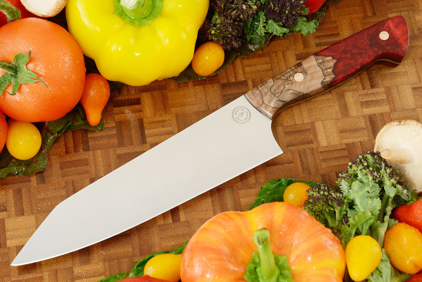 Chef's Knife - Kiritsuke (7-1/2 in.) with Maple Burl and Acrylic