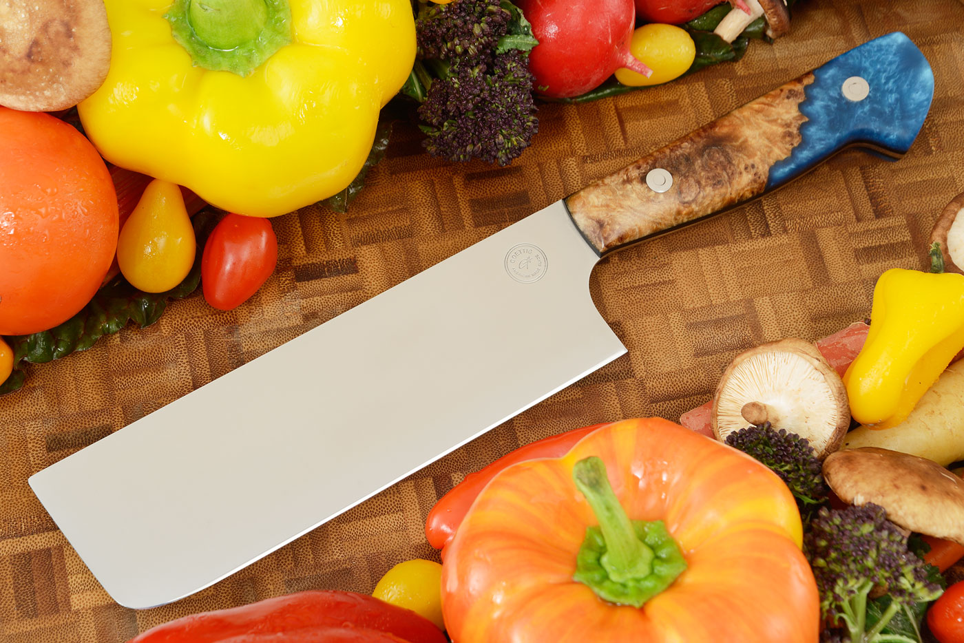 Chef's Knife - Nakiri (6-1/4 in.) with Maple Burl and Acrylic