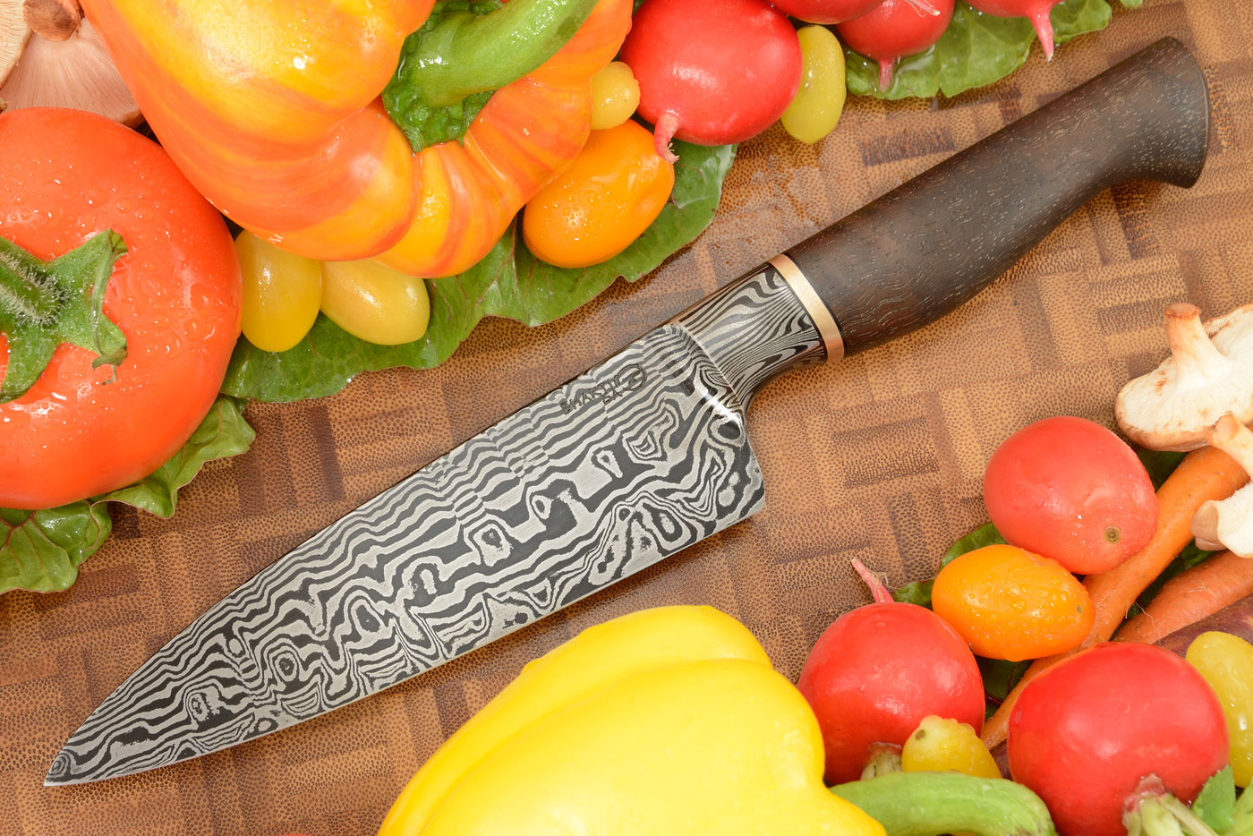 Integral Damascus Chef's Knife (5-1/2 in.) with Bastogne Walnut